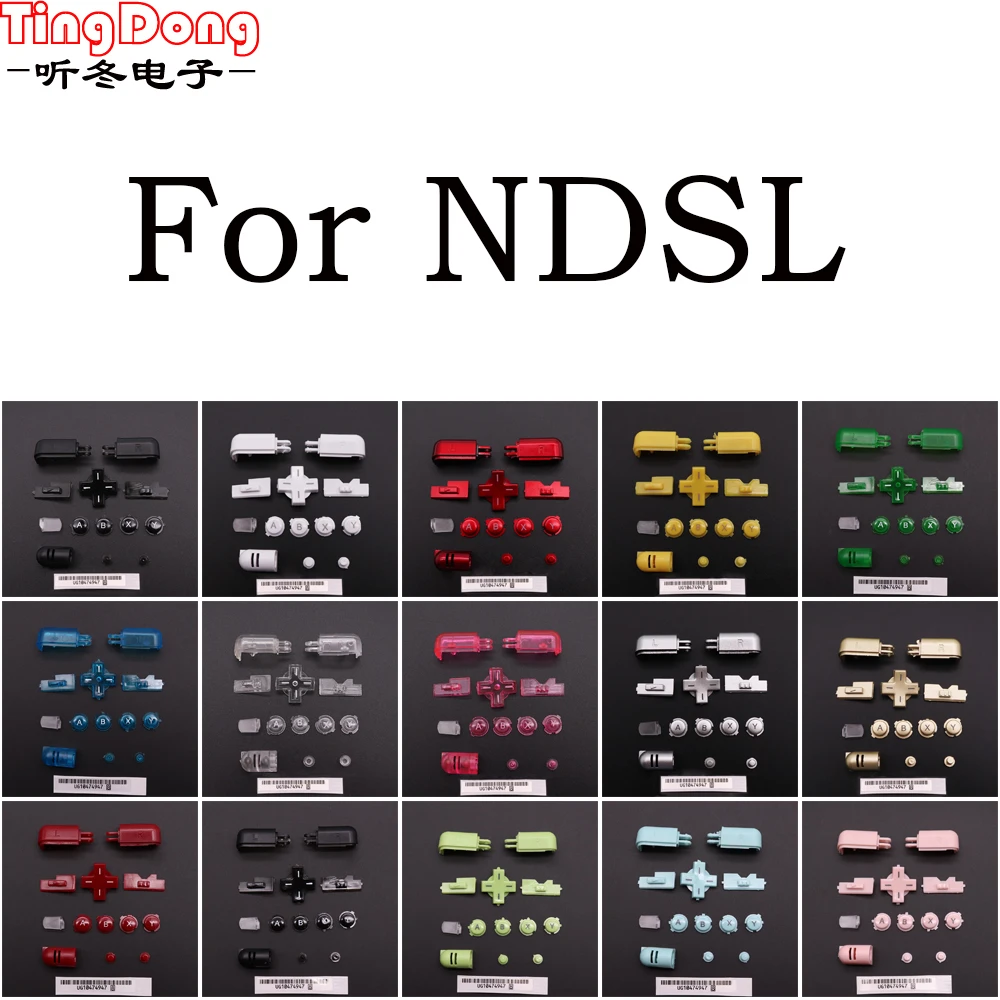 Juego de botones completos A B X Y abxy L R d-pad, botones cruzados para Nintendo DS Lite, botones NDSL Y goma conductora