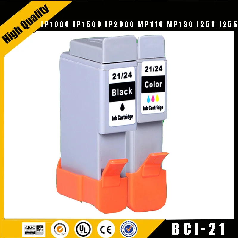 Einkshop-cartuchos de inyección de tinta para impresora Canon, compatibles con BCI-21, 24, iP1000, iP1500, iP2000, MP110, MP130, i250, i255, i320, i350