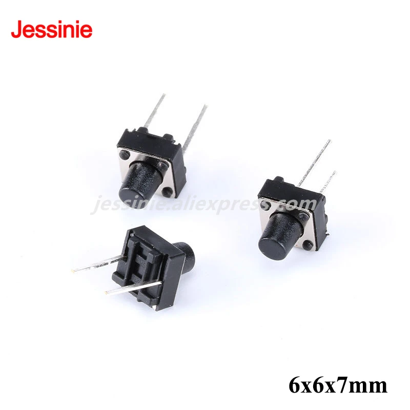100 uds/20 piezas Uds 6x6x4,3 6x6x5 6x6x7MM interruptor de botón táctil Micro táctil tipo Horizontal de dos pines 4,3mm 5mm 7mm - imagen 5