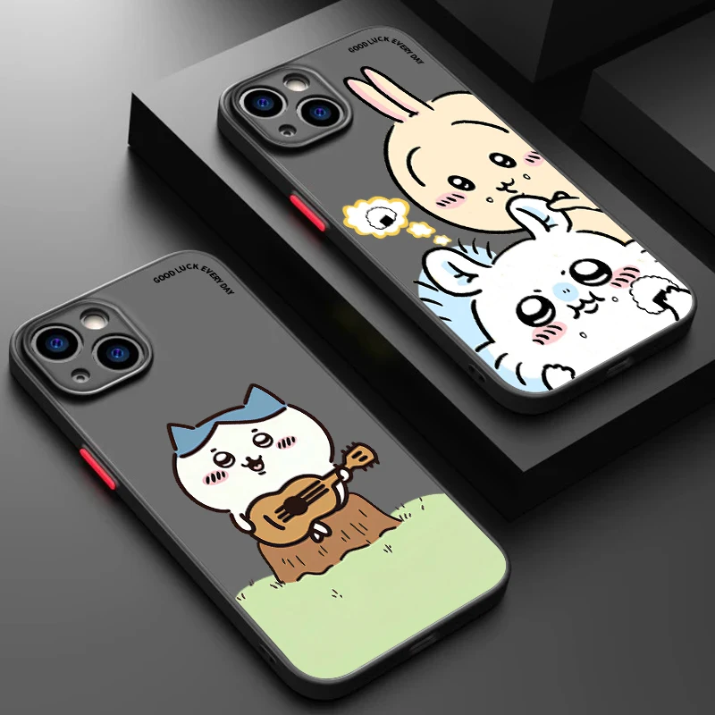Cartoon C-Chiikawas U-Usagis Frosted Translucent For Apple iPhone 16 15 14 13 12 11 XS XR X Pro Max Plus Mini Cover Phone Case - imagen 2