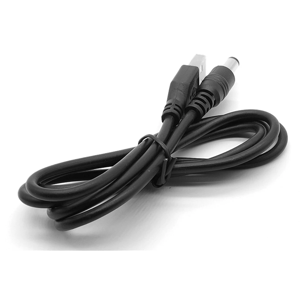 Puerto USB negro 5V 5,5*2,1mm DC barril enchufe del cable de alimentación, adecuado para pequeños dispositivos electrónicos con un cable de extensión USB de 1m - imagen 5