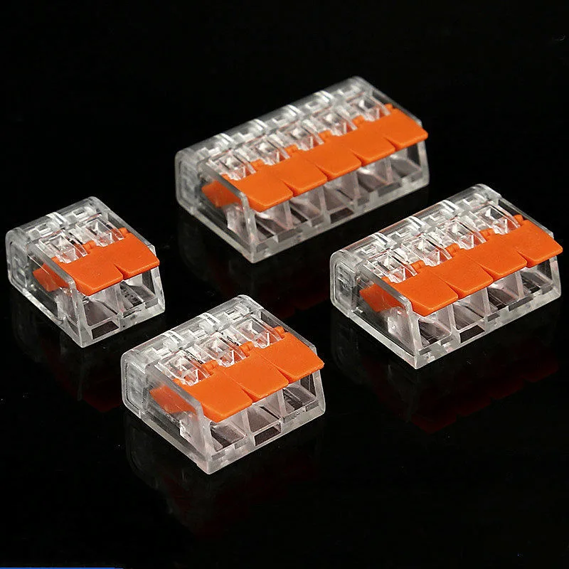 Kit de conectores de cable de palanca, 30 Uds., 2/3/4/5 puertos, conexión rápida eléctrica, conectores eléctricos de empalme compactos a presión para cableado