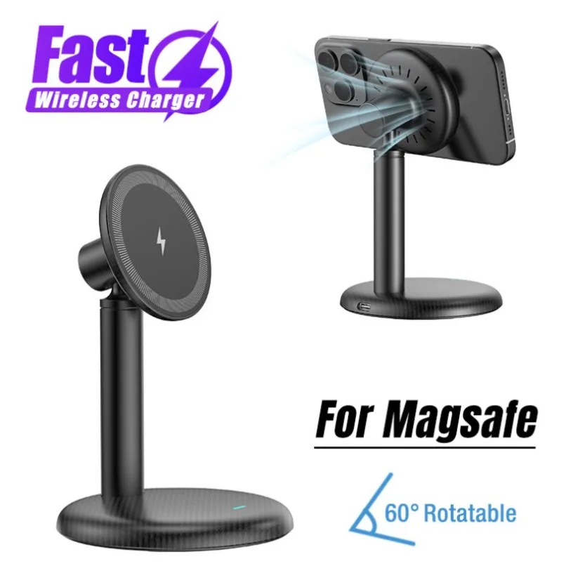 Soporte magnético de escritorio para teléfono, cargador inalámbrico rápido para Magsafe iPhone 17 ~ 12 Pro Max Samsung Xiaomi 17 Cellphonoe
