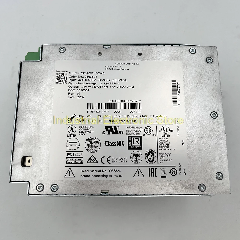 Para Phoenix QUINT-PS/3AC/24DC/40 24V/40A QUINT POWER 24VDC/40A fuente de alimentación conmutada 2866802 - imagen 3