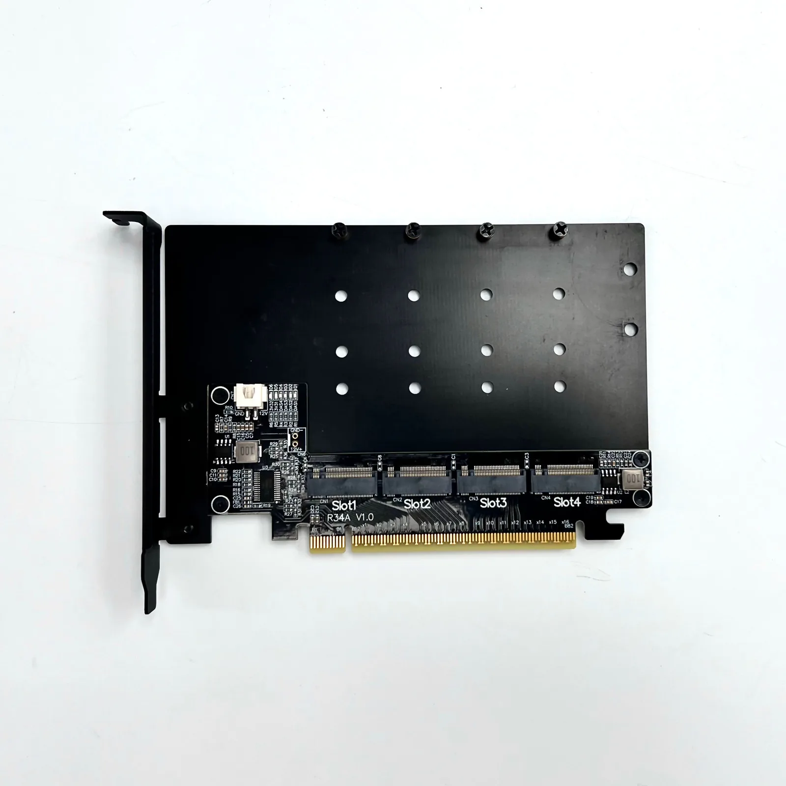 Tarjeta de expansión PCI-E 5,0 X16 a 4 puertos M.2 NVMe con Kit de ventilador unidad de estado sólido M.2 NVMe SSD PCIe 16x 5,0 Gen5 adaptador dividido de 4 discos - imagen 2