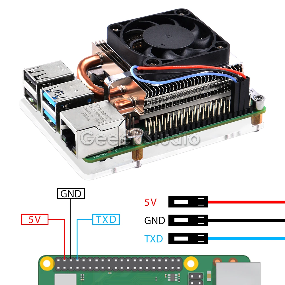 Nuevo Raspberry Pi 4B ventilador de refrigeración de torre de hielo ultrafino para ventilador de CPU RPI 4 modelo B - imagen 5
