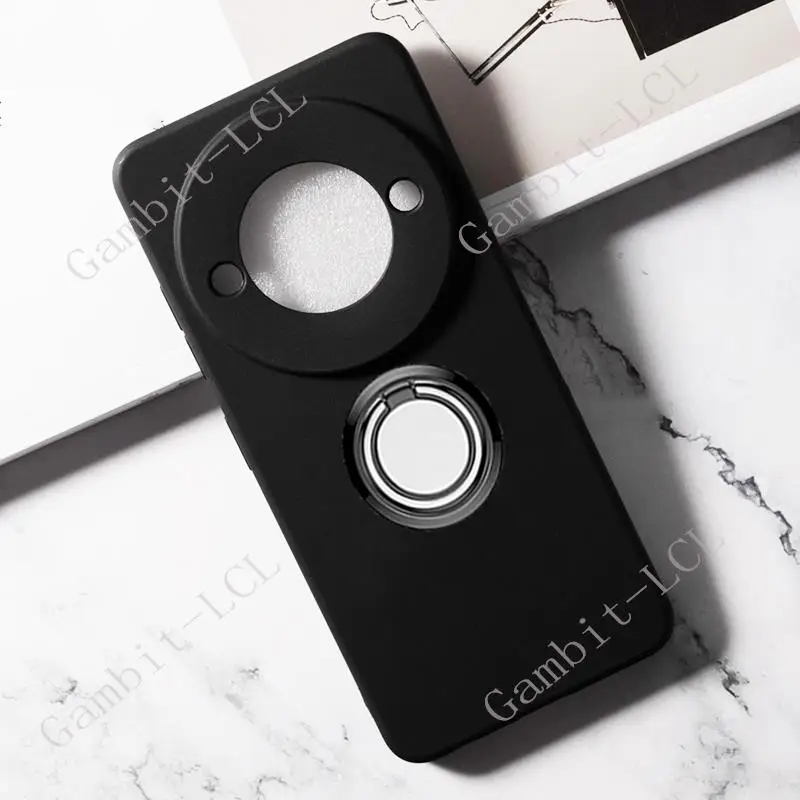 Para ZTE Nubia Focus 5G 6,56 "2024 soporte de anillo trasero funda de teléfono silicona suave TPU Original a prueba de golpes