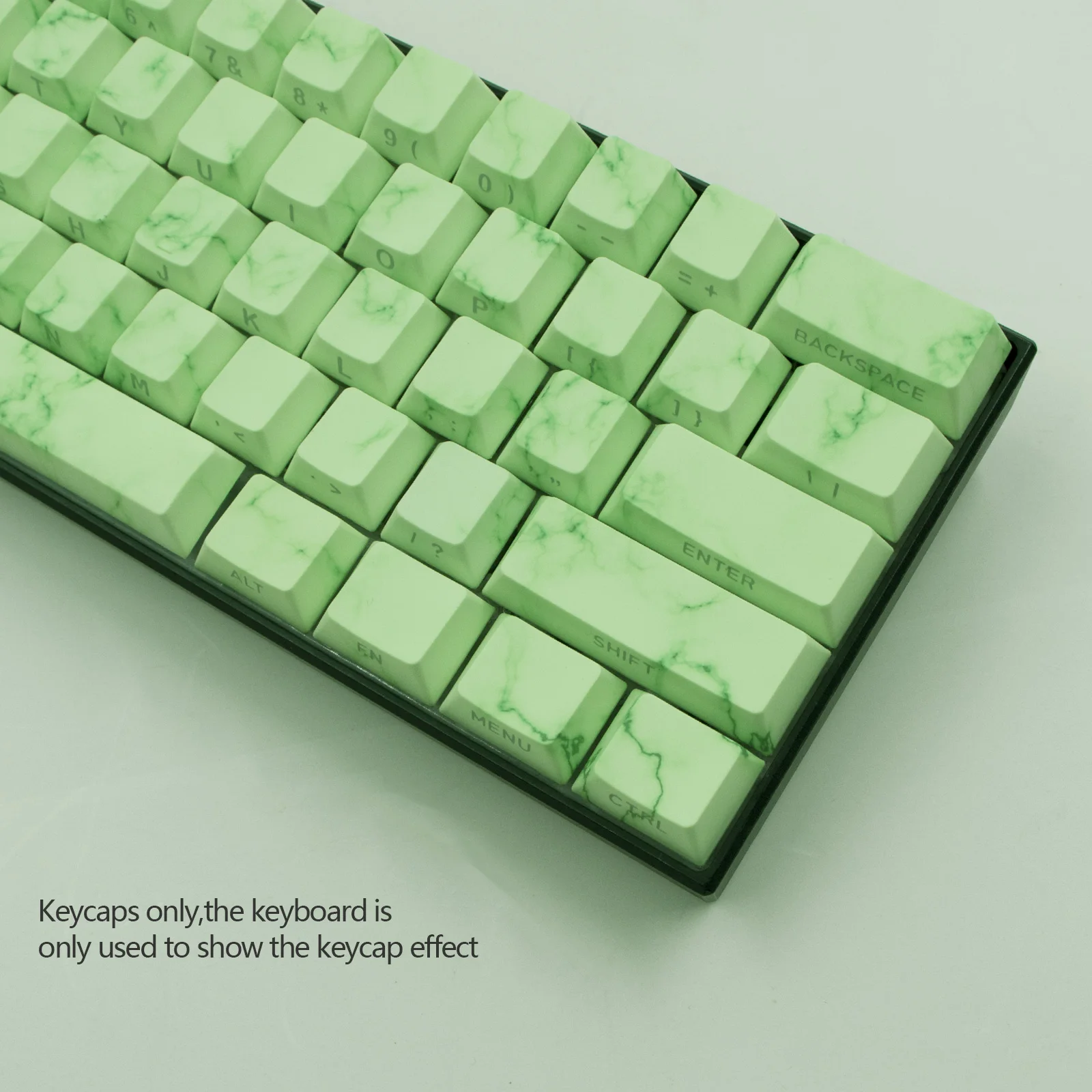 Teclas verdes Cherry Profile, teclas translúcidas impresas lateralmente PBT de 74 teclas, para interruptores Cherry MX 60/61/68 teclados mecánicos - imagen 2