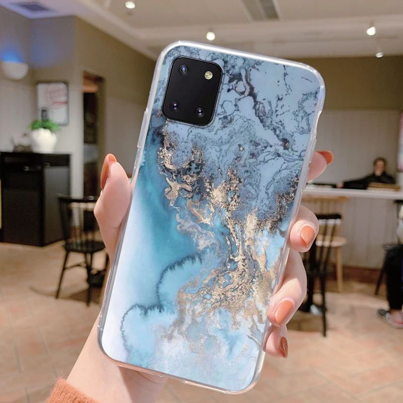 Funda trasera transparente para Samsung Galaxy Note 10 Lite, carcasa de silicona suave, con patrón de mármol - imagen 4