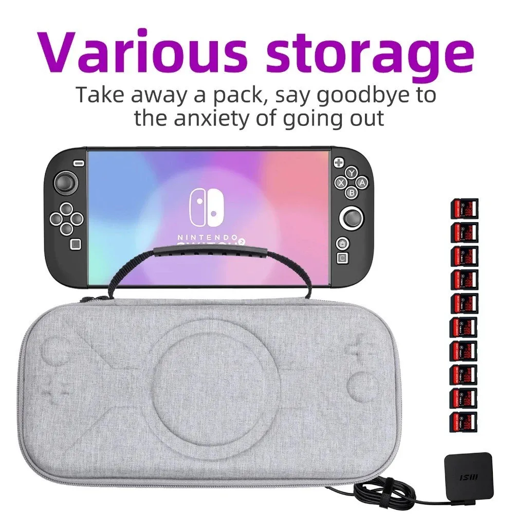 Estuche de viaje protector, bolsas de almacenamiento portátiles para Nintendo Switch 2, accesorios para consolas de juegos, Estuche de transporte duro EVA para NS2 - imagen 2