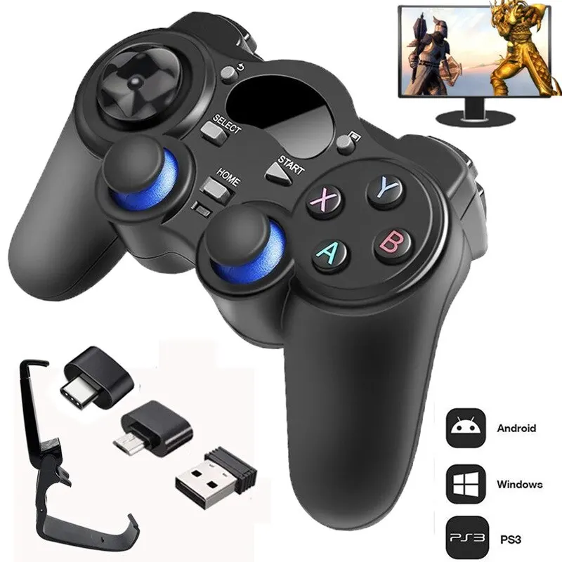 2,4G controlador Gamepad joystick inalámbrico con convertidor OTG para P3 teléfono Android Tablet PC Smart TV Box - imagen 4