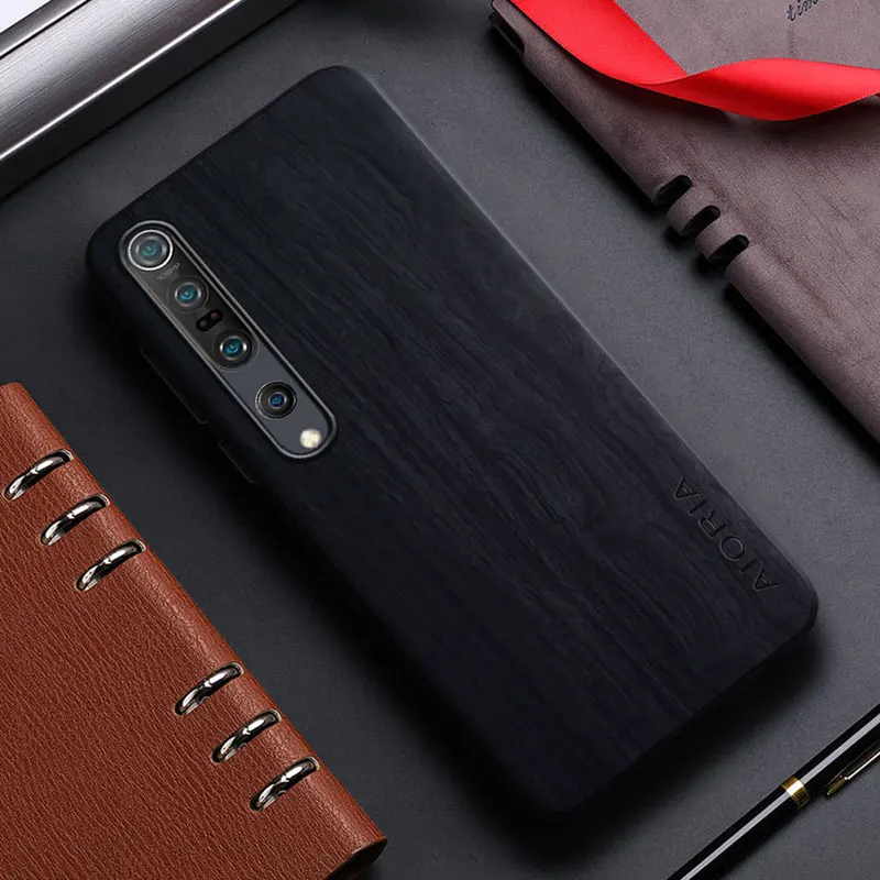 Funda para Xiaomi Mi 10 10T 9 9T 8 Pro A1 A2 A3 Lite Max Mix 3 funda de cuero con patrón de madera de bambú para mi 10 9 8 pro capa - imagen 4