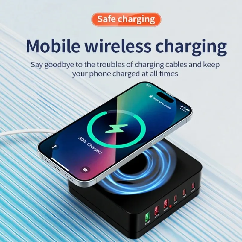 Cargador inalámbrico USB C GaN de 980W, estación de carga rápida de 260W PD3.0 PPS QC3.0 para ordenador portátil, iPhone 15 16, tableta Samsung Macbook - imagen 5