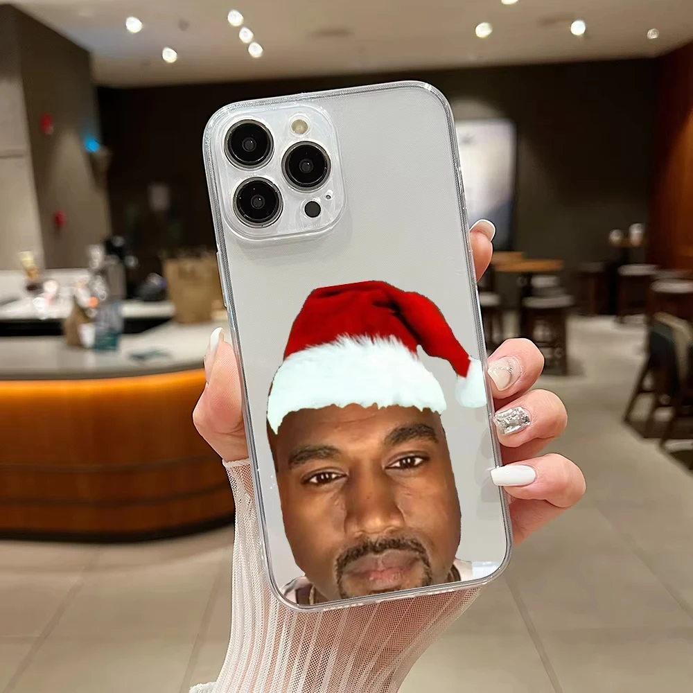 Divertida funda de teléfono K-Kanyes Wests Ye para IPhone 16 15 14 13 12 11 Mini Pro Max X XR XSMax 7 8 Plus, funda trasera transparente de TPU suave - imagen 2
