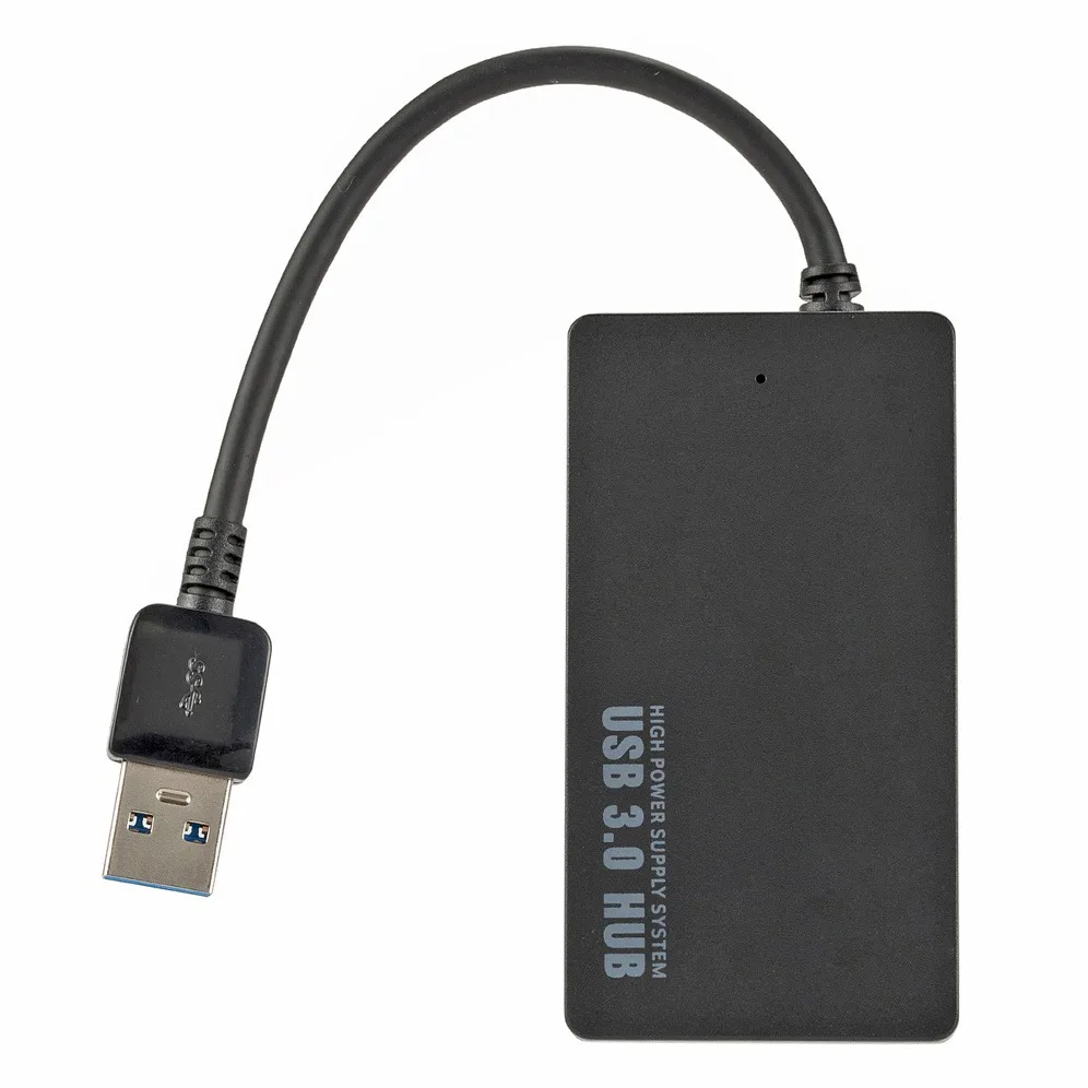 Un dispositivo USB negro con un cable conectado