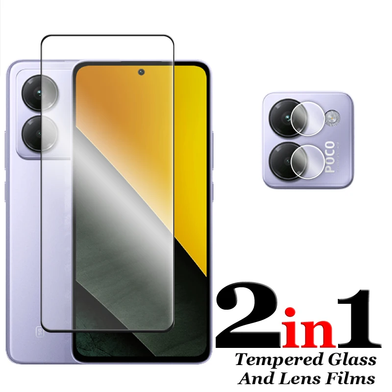 Para Poco M7 Pro 5G vidrio para Poco M7 Pro vidrio templado 2.5D cubierta completa pegamento HD Protector de pantalla para Poco M7 Pro 5G película de lente - imagen 4
