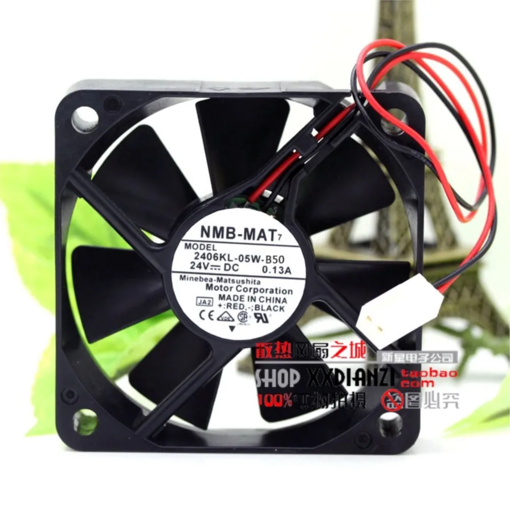 Ventilador de 60 mm y 24 V para ventilador de refrigeración CC NMB 2406KL-05W-B50, 0,13 A, dos cables, ventilador de doble rodamiento de bolas para motor pequeño y refrigeración por inversor - imagen 3