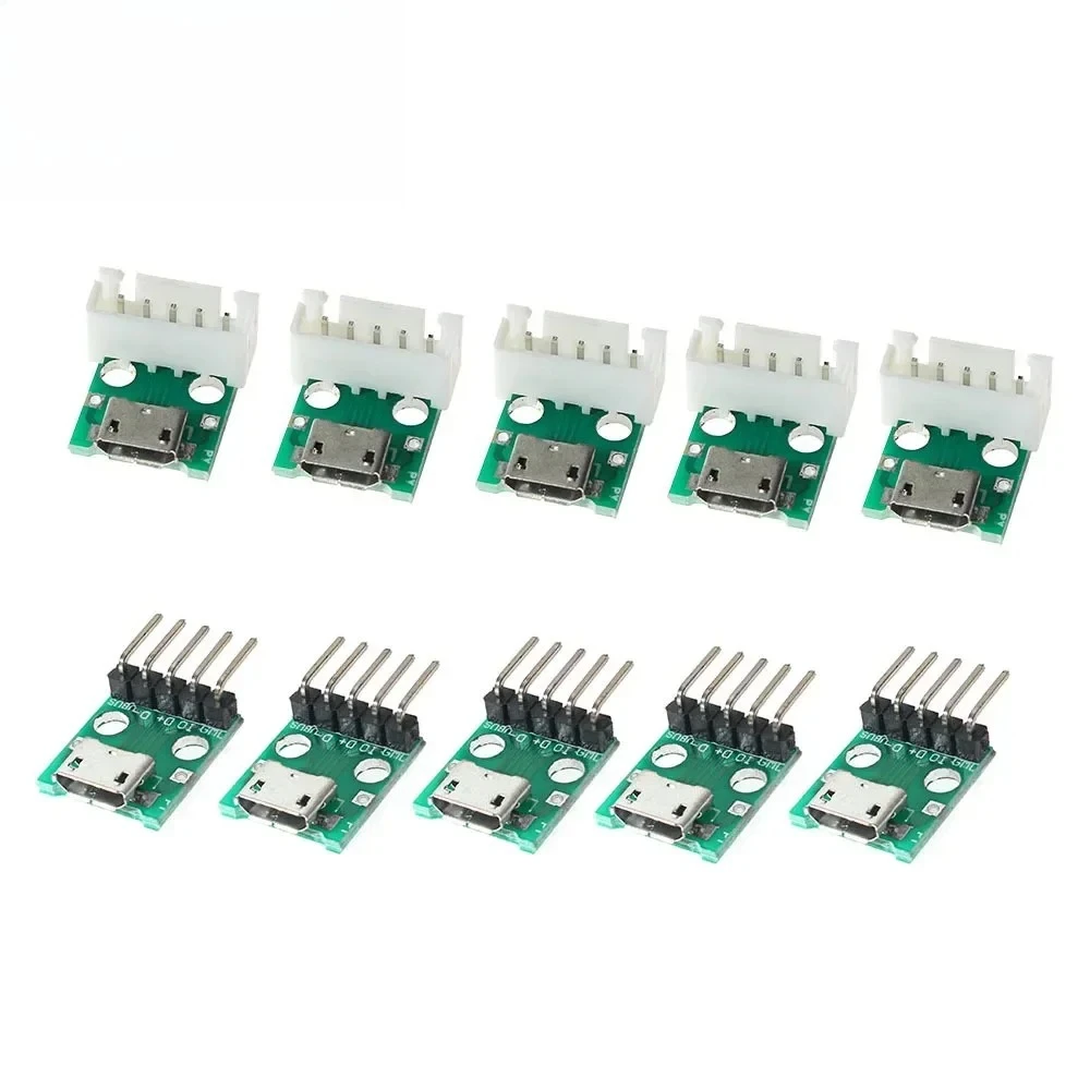 Placa adaptadora Q99, conector hembra, adaptador MICRO USB a DIP, conector de 5 pines de 2,54mm, placa de ruptura de adaptador PCB DIP, 10 Uds.