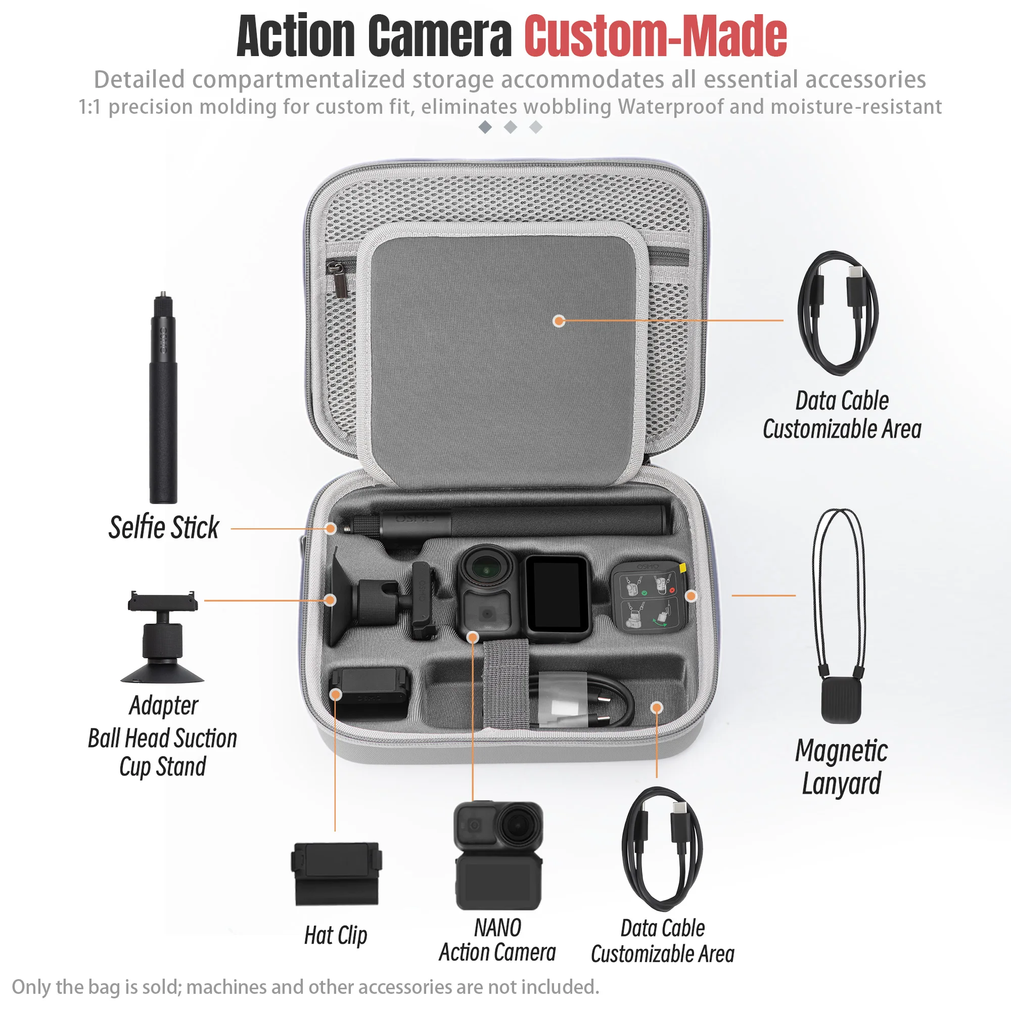 Bolsa de almacenamiento para DJI Osmo NANO, bolsa de protección de hombro para cámara deportiva, bolso de prevención de viaje portátil, caja de accesorios NANO - imagen 4