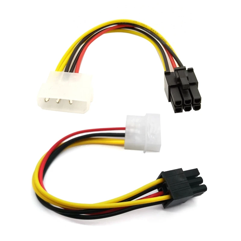 Nuevo Cable adaptador convertidor de corriente para tarjeta de vídeo pci-express PCIE de 4 pines Molex a 6 pines de alta calidad, 15cm/5,9 pulgadas - imagen 2
