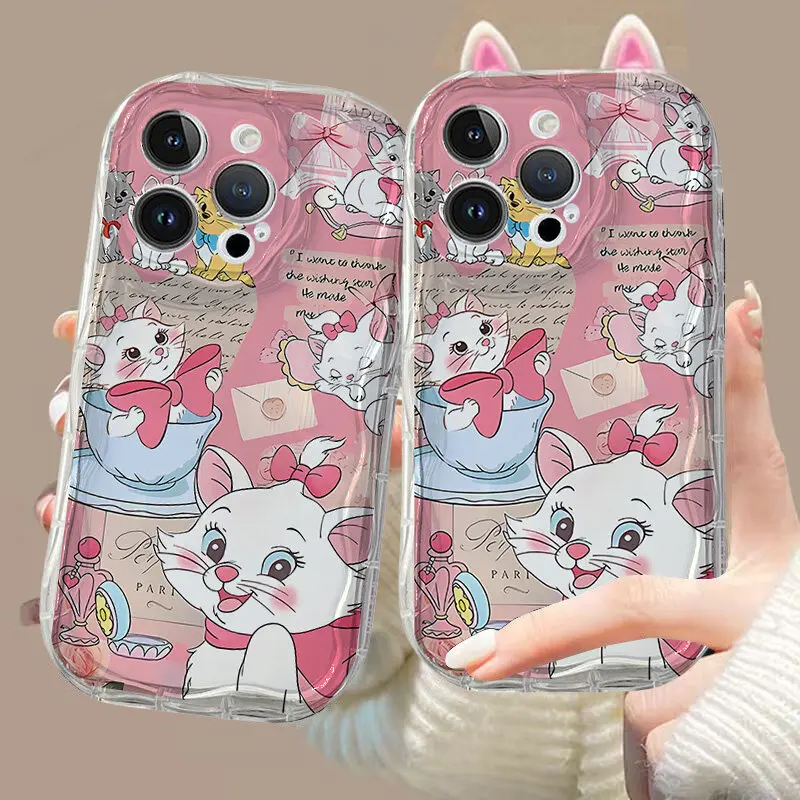 Funda para Realme C53 C55 C67 C63 C65 C35 C33 C21Y C25Y C51 8 5G 10 13 11 12 Pro Plus GT 6 Note 60 cubierta Mary Cat 3D oreja de gato - imagen 2