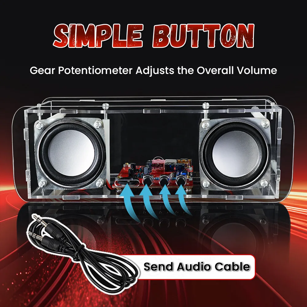 Kit de electrónica de Altavoz Bluetooth, Kit de soldadura DIY, proyecto de bricolaje, práctica, montaje de soldadura, altavoces de 2*3W - imagen 4