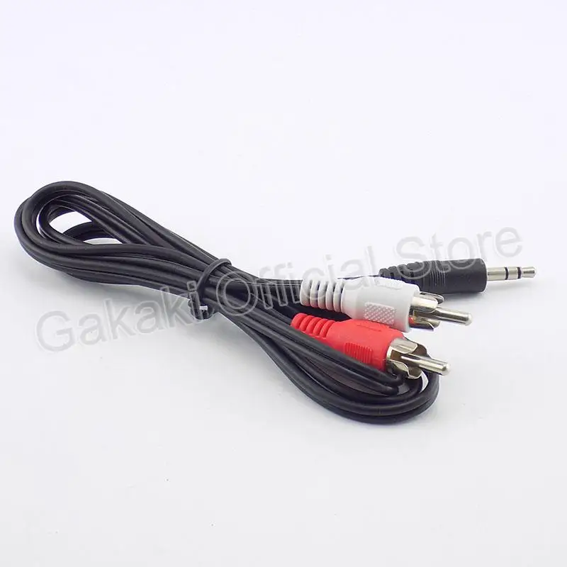 Estéreo macho de 3,5 mm a conector 2 RCA Cables adaptadores AV para altavoz de audio Línea de cable de extensión auxiliar - imagen 3