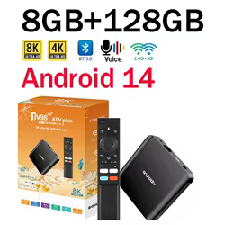 TV98 ATV Plus TV Box 8GB 128GB Android14 Allwinner H313 Quad Core 4G 5G Dual Wifi BT5.0 Control de Voz Inteligente HD 4K 8K TV Box iptv