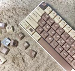 Keycaps PBT perfil KCA para teclado mecánico, diseño Latte
