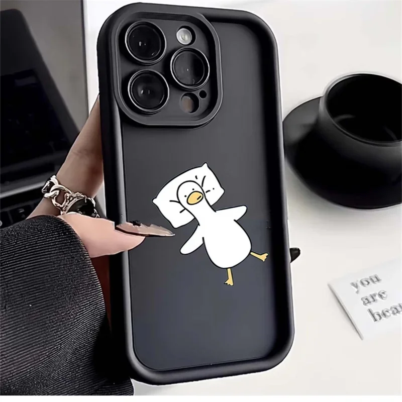 Funda de teléfono con diseño de pato divertido para Motorola Moto Edge 40 Neo 50 Pro 50 Fusion 5G G84 G14 G32 G35 G52 G30 G60S G53 G22 E13 E14 - imagen 4
