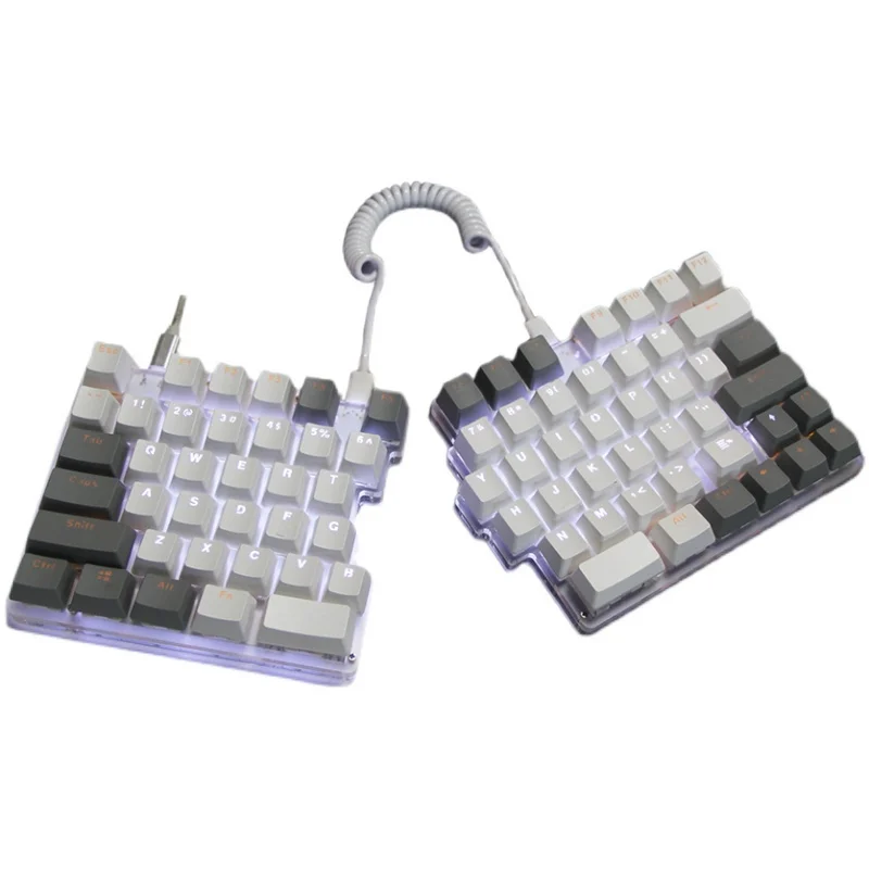 Teclado dividido con cable de 78 teclas, teclado mecánico dividido ergonómico RGB personalizado de intercambio en caliente para teclado de jugador VIAL izquierdo y derecho - imagen 5
