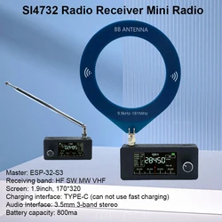 SI4732 Radio de bolsillo multibanda AM FM VHF HF SW con USB