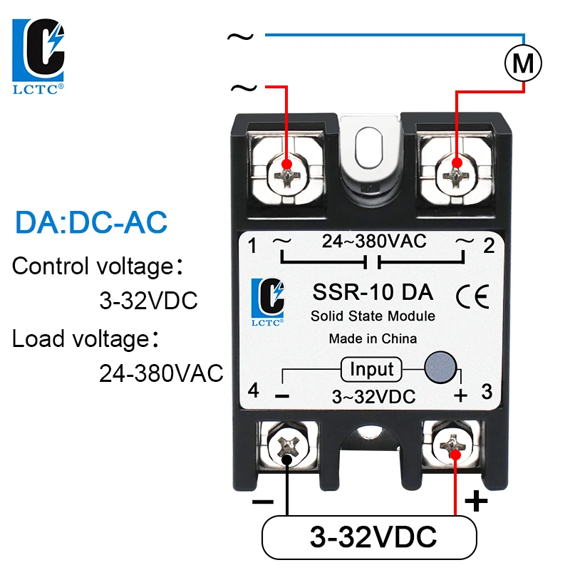 LCTC 10 Uds SSR 10A 25A 40A 50A 60A 80A 100A relé de estado sólido CC a CA a CA CC a CC relé de Control monofásico - imagen 4