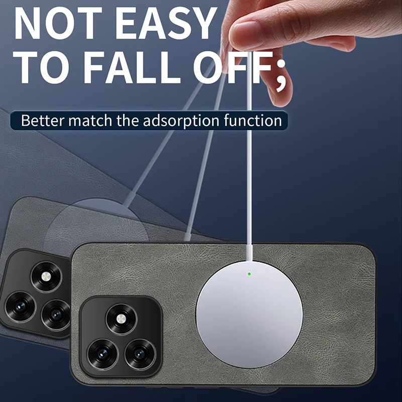 Para Honor X5C + funda para Magsafe piel de oveja de lujo Pu funda mate magnética para Honor X5 C X5Cplus parachoques anticaída - imagen 3