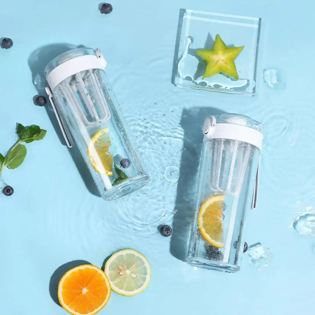 Xiaomi Mijia-botella de agua Tritan de 500ml, taza de agua portátil a prueba de fugas para Fitness, botella agitadora deportiva para viajes al aire libre de gran capacidad - imagen 5