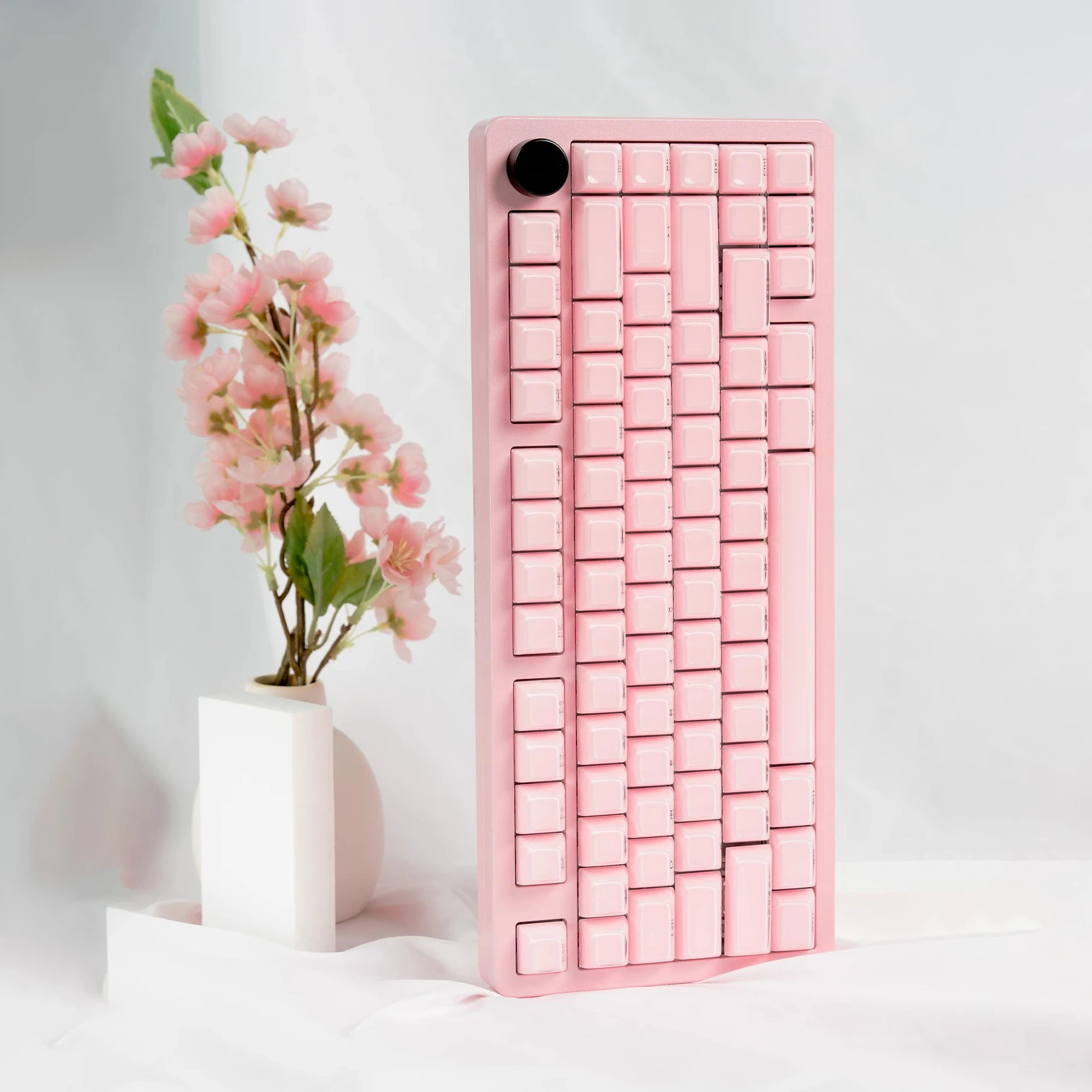 Teclas con diseño ISO de gelatina rosa, 136 teclas, teclas ABS transparentes de doble disparo con iluminación lateral para interruptores MX, teclado para juegos, perfil OEM - imagen 4