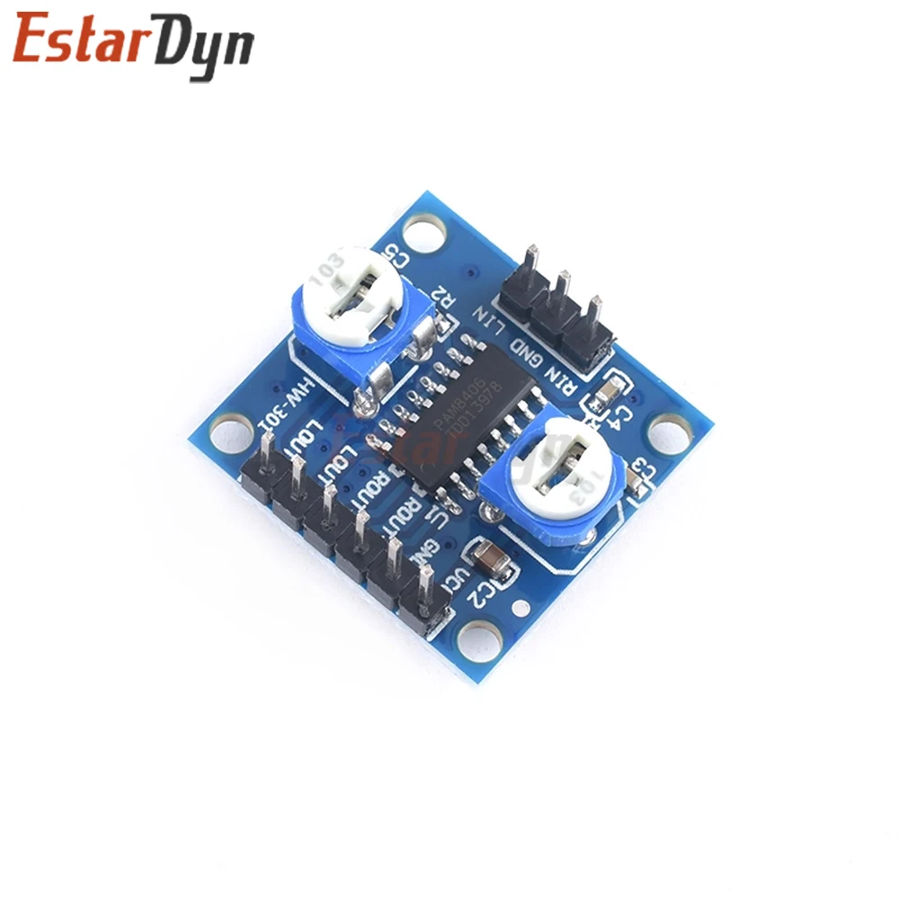 Placa amplificadora PAM8406 Clase D, módulo de Audio estéreo de 5W + 5W con Control de volumen para altavoz DIY, caja de sonido portátil - imagen 3