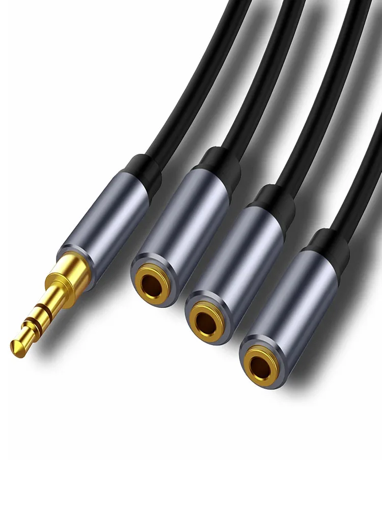 Cable de Audio divisor de auriculares, conector hembra de 3,5mm a 3 macho, adaptador divisor de 3,5mm, Cable auxiliar para reproductor de MP3 iPhone Samsung