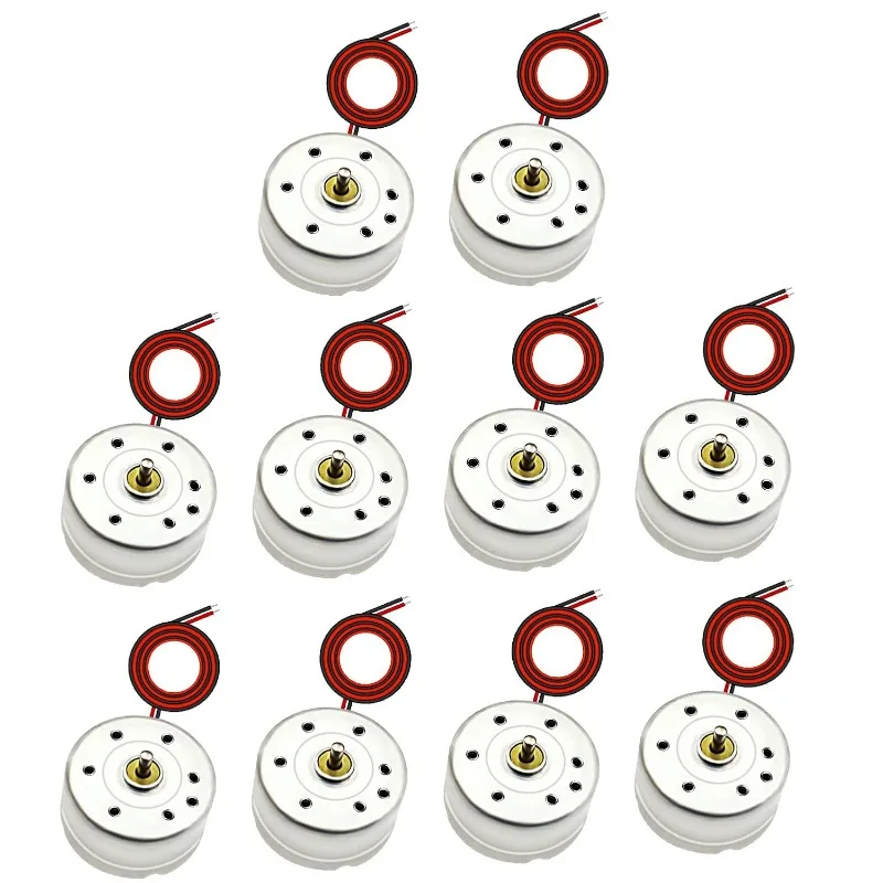 10 Uds 1,5 V 3V 6V 7000rpm pequeño R300C Micro generador de CC Mini Motor eléctrico con cable para juguetes DIY generador de turbina eólica