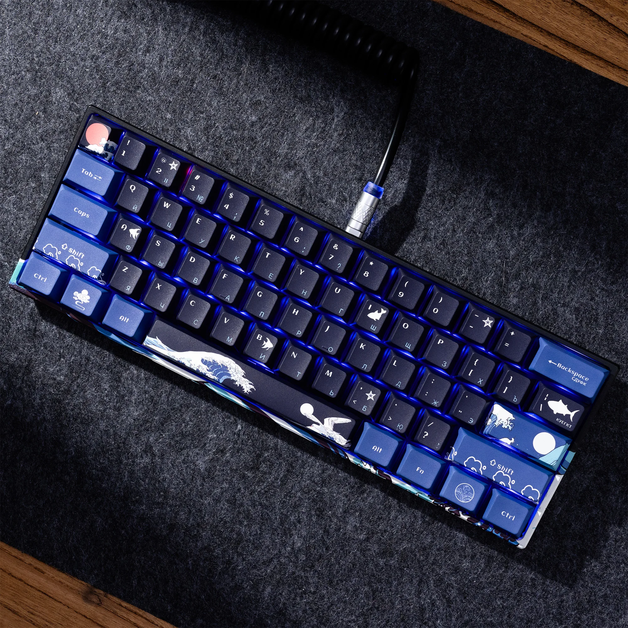 Teclas con diseño ruso XVX Coral Sea, teclas PBT de onda Kanagawa, teclas de perfil subcereza para interruptor Cherry MX, 127 teclas - imagen 4