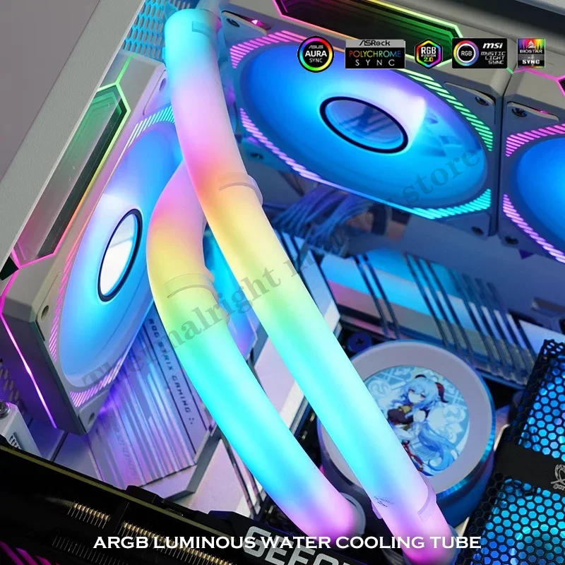 Tubo LED Universal para CPU AIO Watercooler, cubierta de chaleco ARGB luz de neón Flexible 345MM 35 Leds, 2 unids/pack - imagen 2
