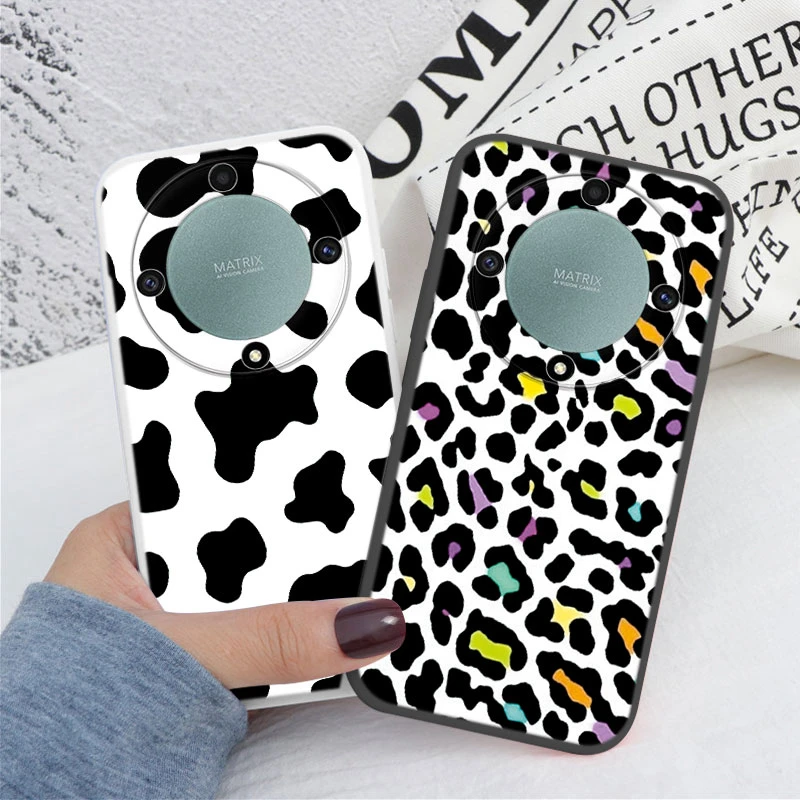 Para Honor X9a X9b X9c Magic5 6 7 Lite 5G Funda trasera con estampado de leopardo de moda Funda suave TPU a prueba de golpes carcasa con textura de mármol - imagen 2