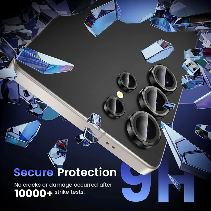 Metal Individual Ring Camera Lens Protector for Samsung Galaxy S24 Ultra S23 Plus S25 Edge S25edge Tempered Glass Full Cover - imagen 4