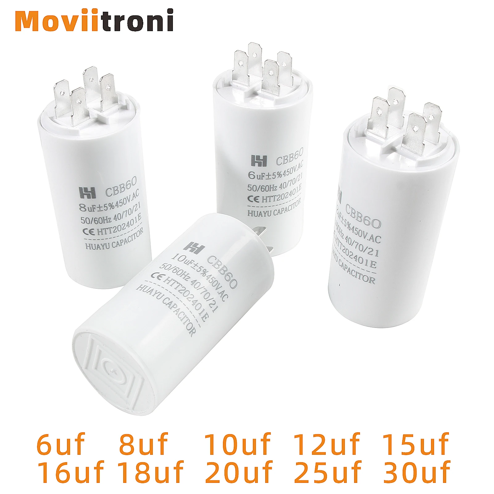 Condensador CBB60 450VAC doble inserción 50/60hz condensador de arranque y funcionamiento de repuesto eléctrico para compresor de aire Motor de bomba de agua