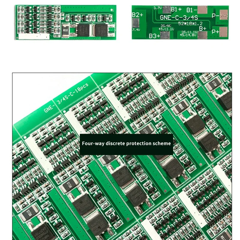 Placa de protección de cargador de batería de litio BMS, 5 piezas, 4S, 16,8 V, 8A, con Balance de batería de energía/mejora la placa de protección PCB - imagen 3