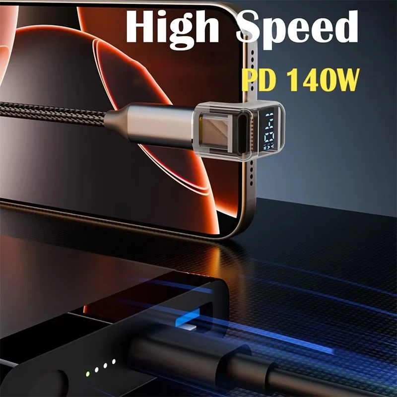 Adaptador de pantalla Digital USB C a USB C en forma de U, 140W, carga rápida, tipo C macho a C hembra, adaptador de extensión, transferencia de datos de 40Gbps - imagen 3
