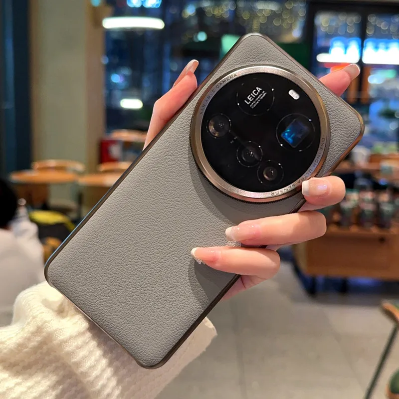 Para Xiaomi 15 Ultra funda ELVEV a prueba de golpes Vintage Lichee patrón PU cuero duro PC lente protección teléfono cubierta - imagen 3