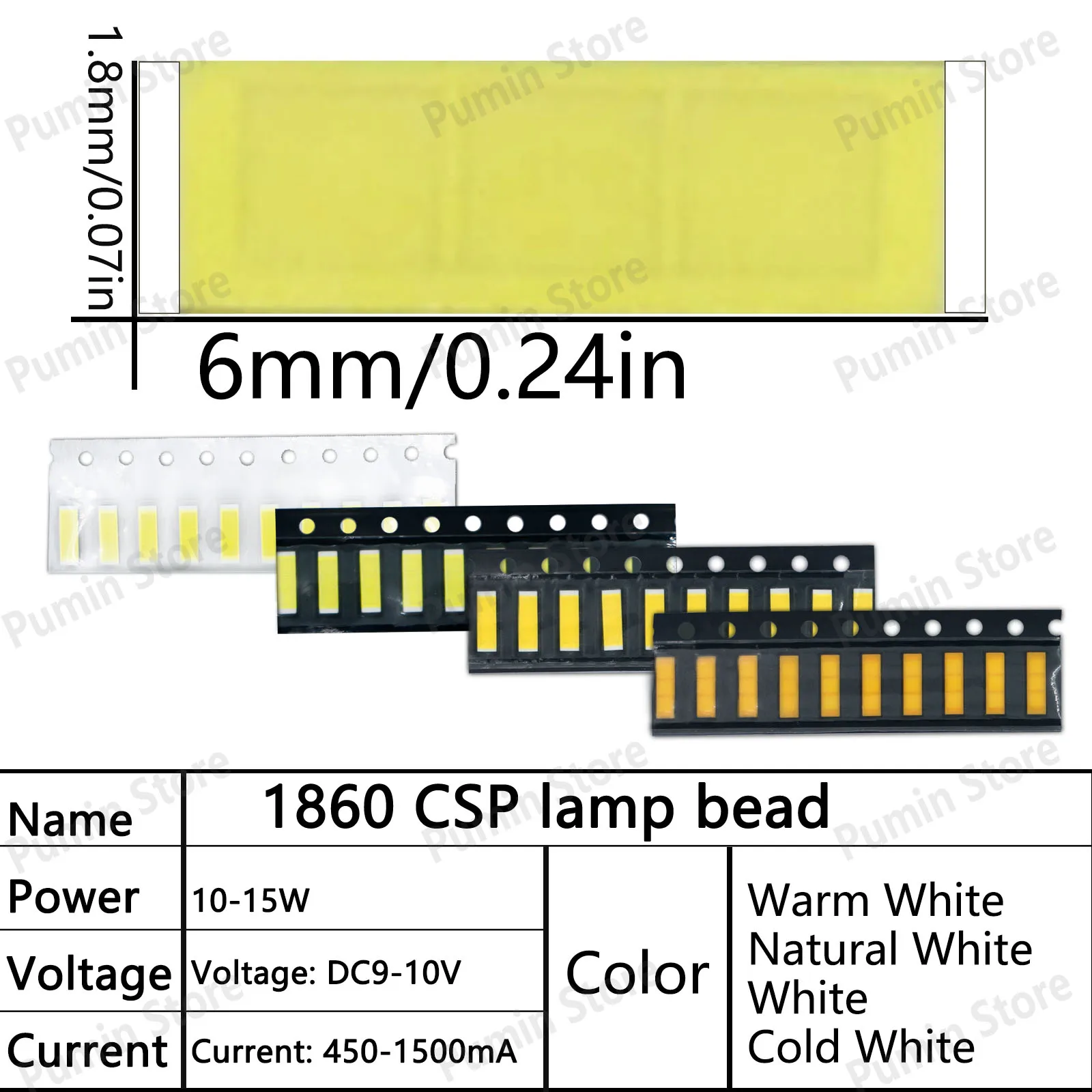 10 Uds 9V CSP1860 LED coche diodo de alto brillo lámpara luminosa cuenta LED10-15W 1500lm 4000K 7000K luz cálida fuente de luz de faro - imagen 4