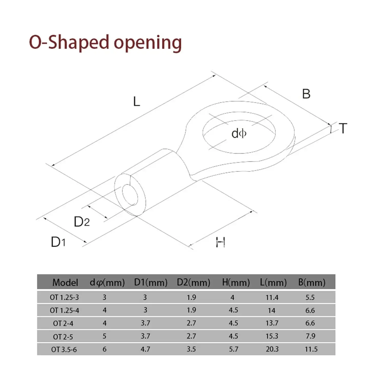 Kit de conectores de horquilla y terminales de anillo no aislados de 320 piezas, terminales hembra tipo U de horquilla de anillo de cobre, terminales de Cable Cable de batería - imagen 5