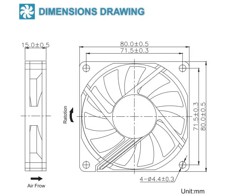 SXDOOL-ventilador de ordenador para PC, funda de ventilador silencioso de 24v, 80mm, 8cm, 24V, 0.12A, 2 piezas - imagen 4